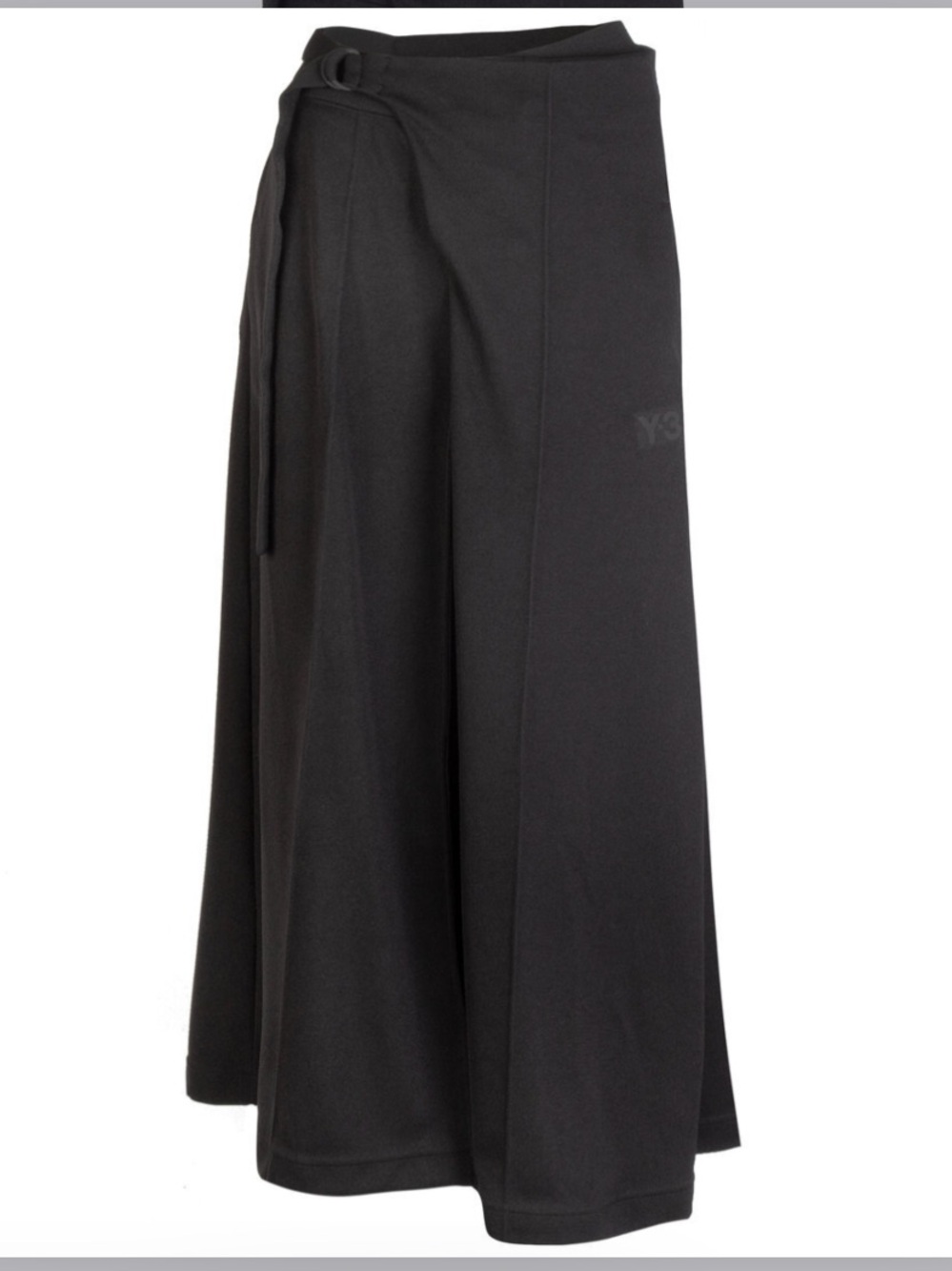 Y-3 Women's Black Maxi Skirt with Wrap Detail